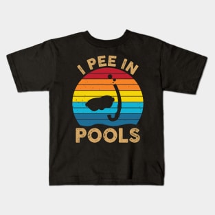 Retro Pools Lovers I Pee in Pools Sunglasses Funny Sarcastic Kids T-Shirt